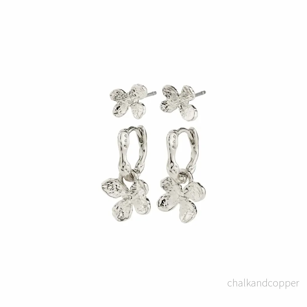 Ajani Earrings 2-in-1 set Silver Pilgrim Ajani Earrings 2-in-1 set Silver Pilgrim