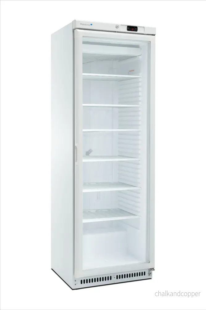 SARO Frys med 1 glasdörr, modell ACE 430 CS PV – vit – 430 liter