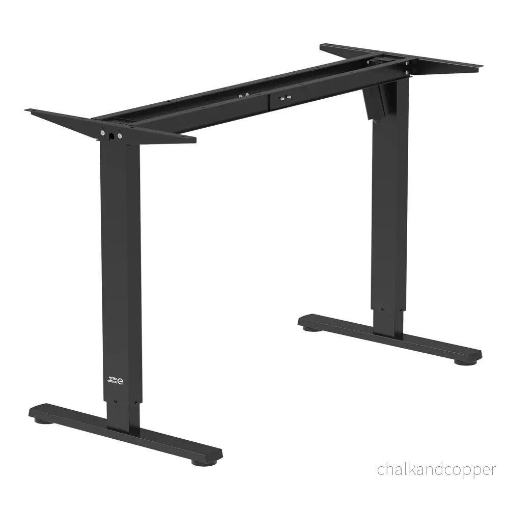 Ergo Office elektriskt höj- och sänkbart skrivbord, maxhöjd 1160mm, max - 80 kg, utan bordsskiva, svart, ER-400 B - Bild 2