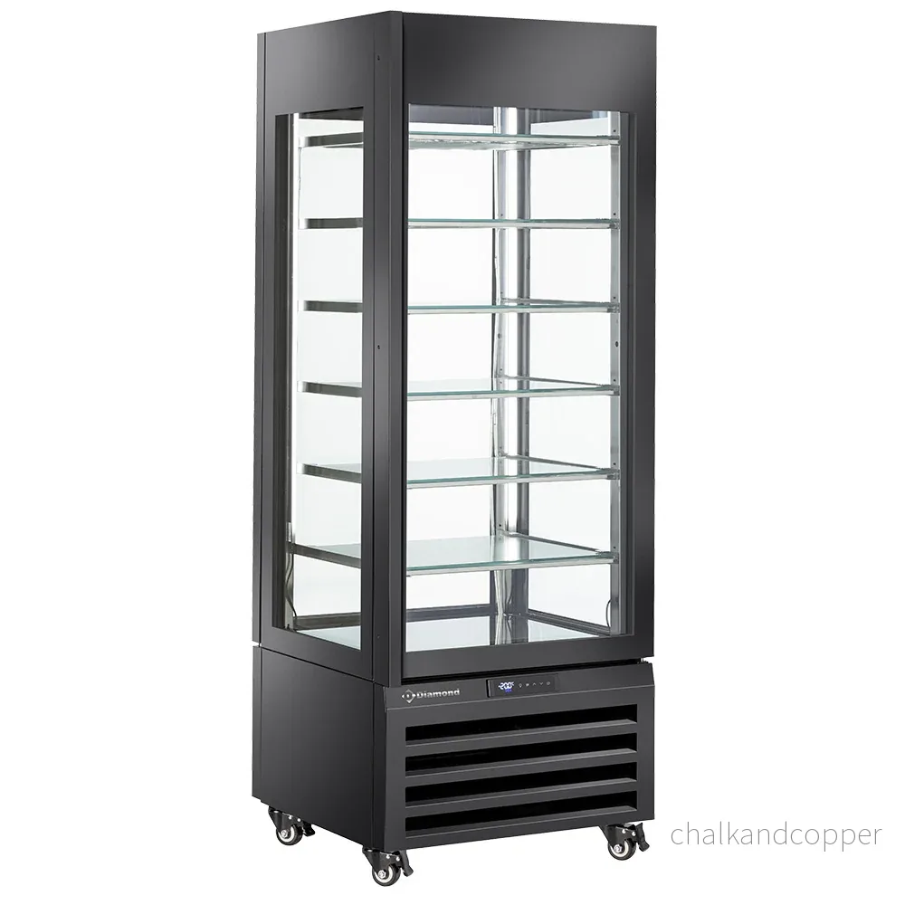 Vitrine ”FULL glaserad” 440 Lt., 6 glasnivåer, statisk – GASS – SVART Vitrine ”FULL glaserad” 440 Lt., 6 glasnivåer, statisk – GASS – SVART