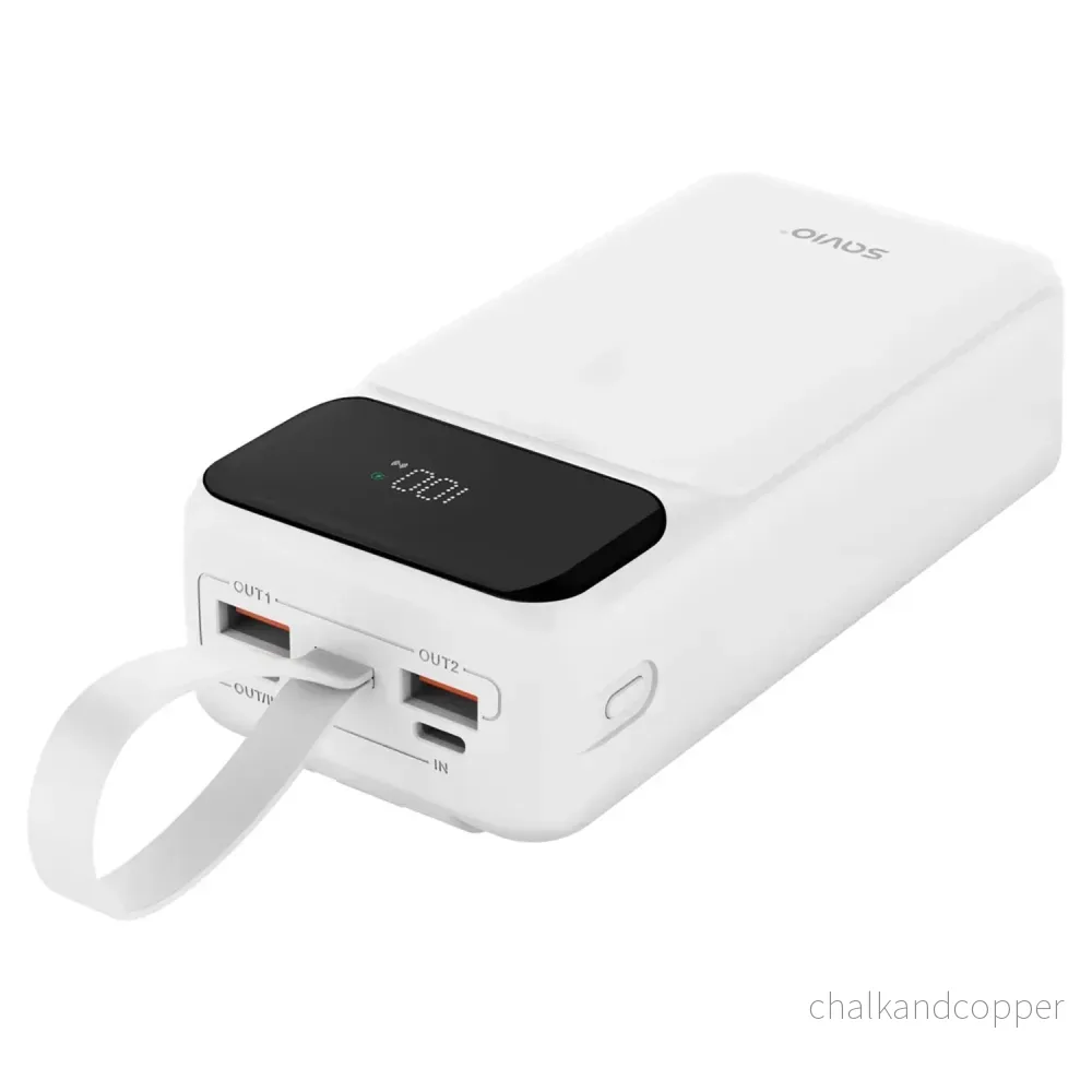 Powerbank SAVIO, 2 portar USB, 1 port USB-C, snabbladdning, strömförsörjning, SAVBA-11 - Bild 2