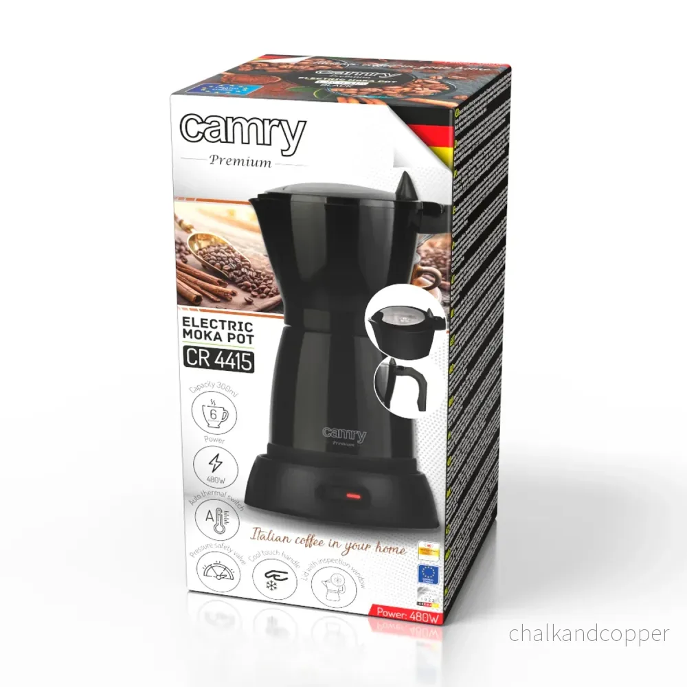 Moka Camry CR 4415B 300 ml elektrisk kaffemaskin för 6 koppar espresso - Bild 3