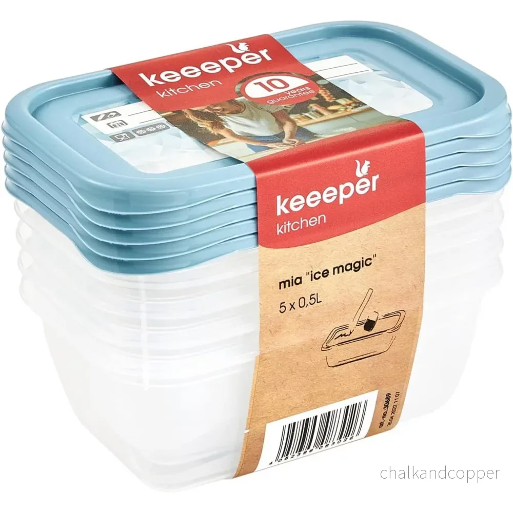 Uppsättning med 5 st 500 ml Mia Magic Ice matbehållare Keeeper