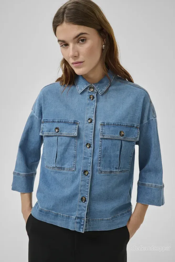 LaraMW Short Shirt 115 Medium Blue My Essential Wardrobe