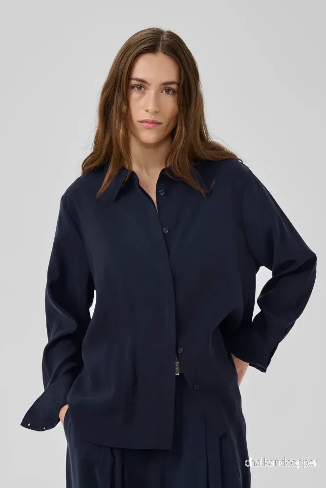 Mindy Shirt Dark Sapphire Blue My Essential Wardrobe