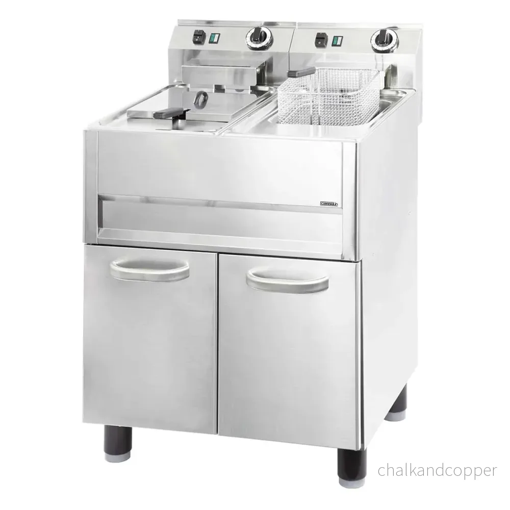 Fritös Pro - 2x13 liter - 2x9,9 kW - Med underskåp
