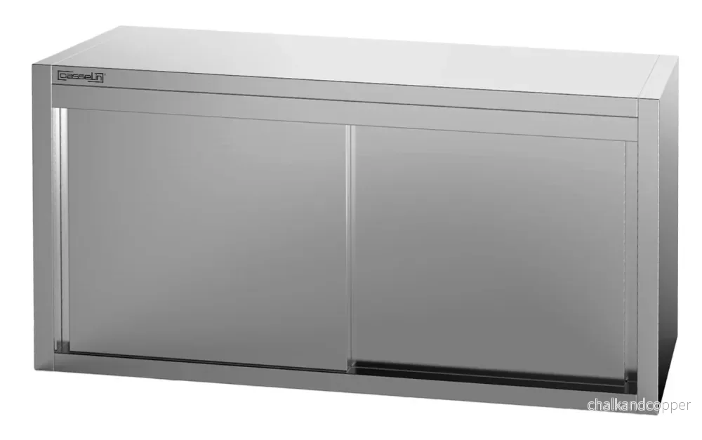 Väggskåp i rostfritt stål med skjutdörrar 1400 mm