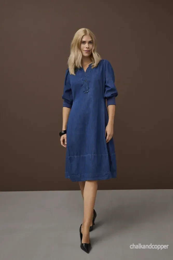 Allura Arpa 3/4 Sleeve Dress Dark Blue Wash Culture