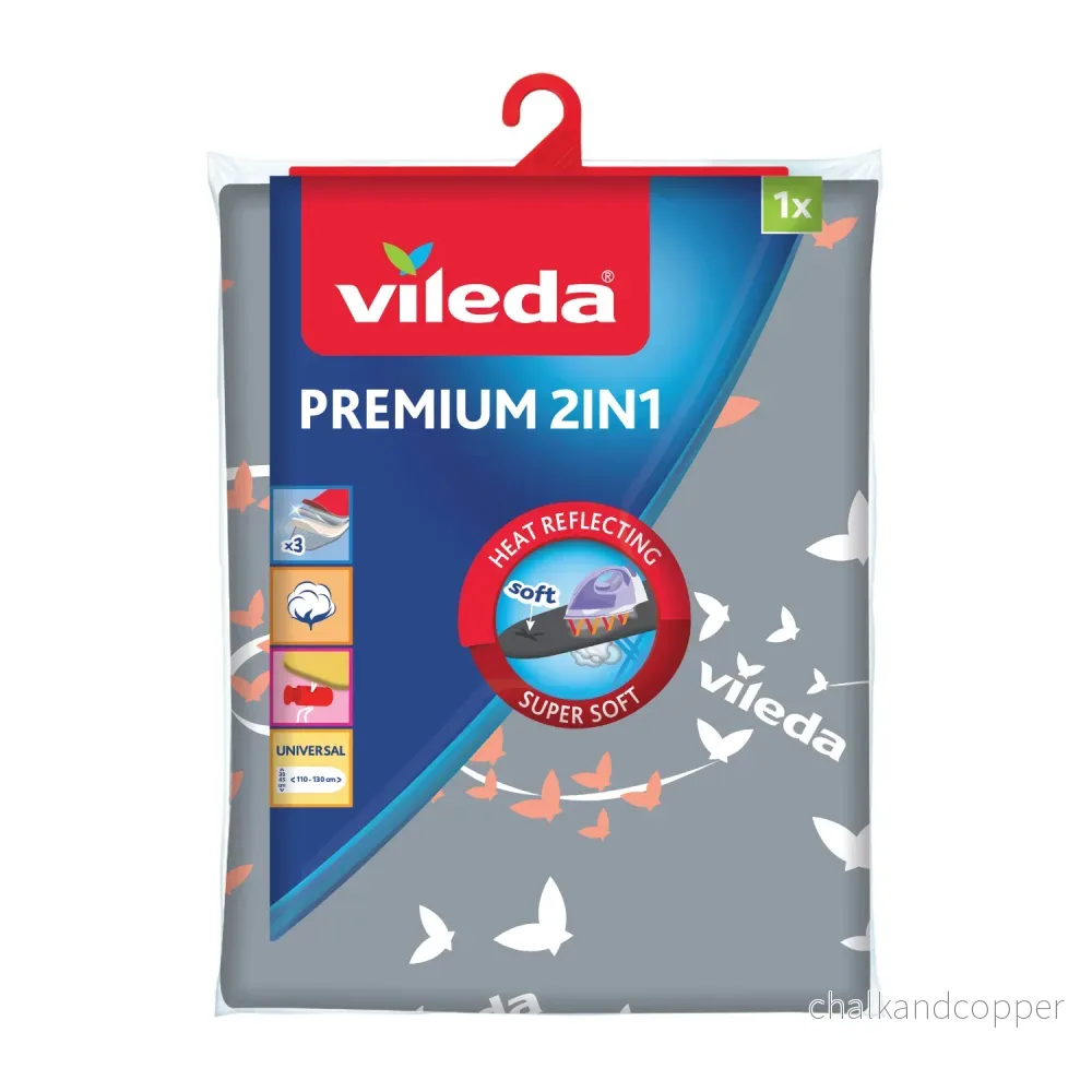 VILEDA PREMIUM 2 för 1 lock för strykbräda Passar alla typer av brädor (30-45 cm × 110-130 cm).