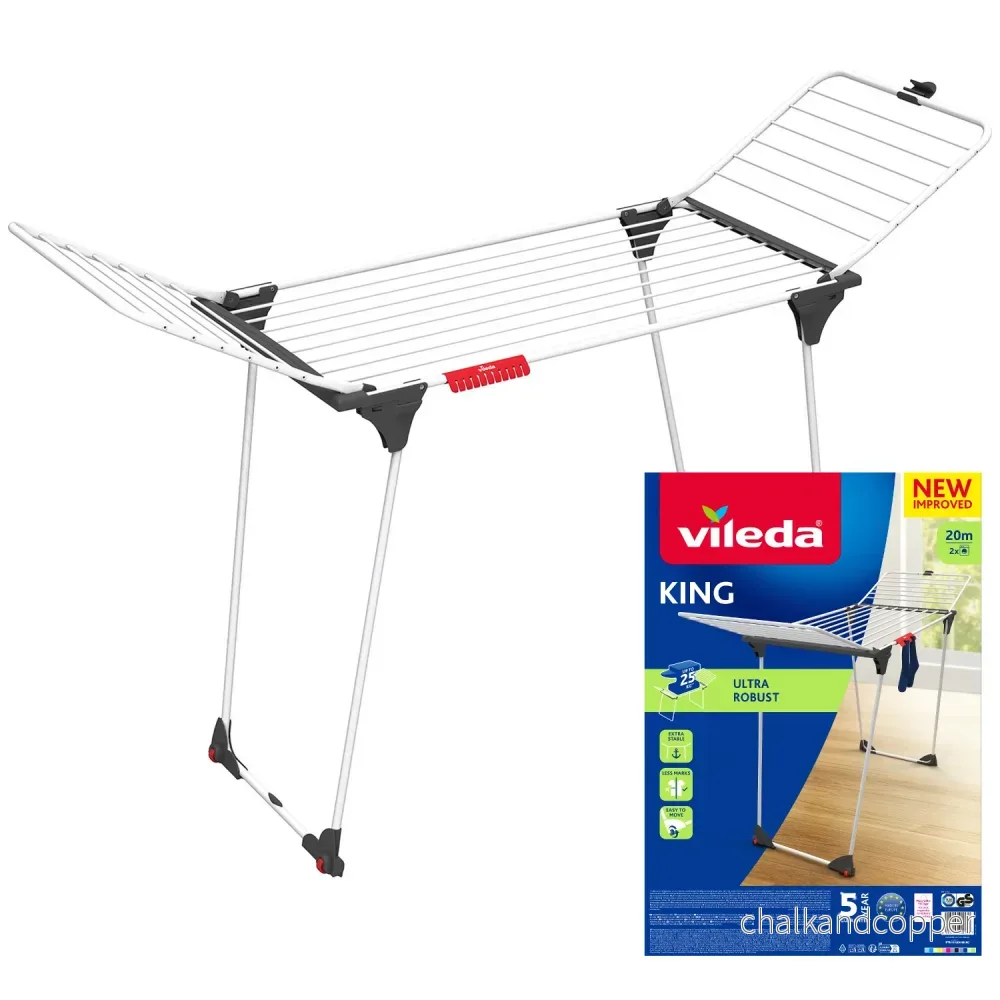 Vileda King stående torkställning med tjocka aluminiumlinor