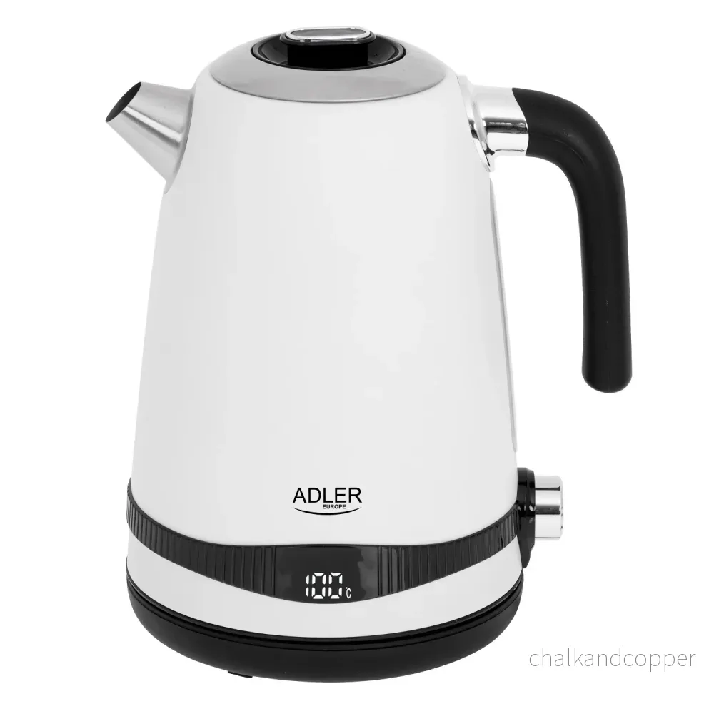 Adler vattenkokare, trådlös, LCD-display, 2200 W, 1,7 l, AD 1295w