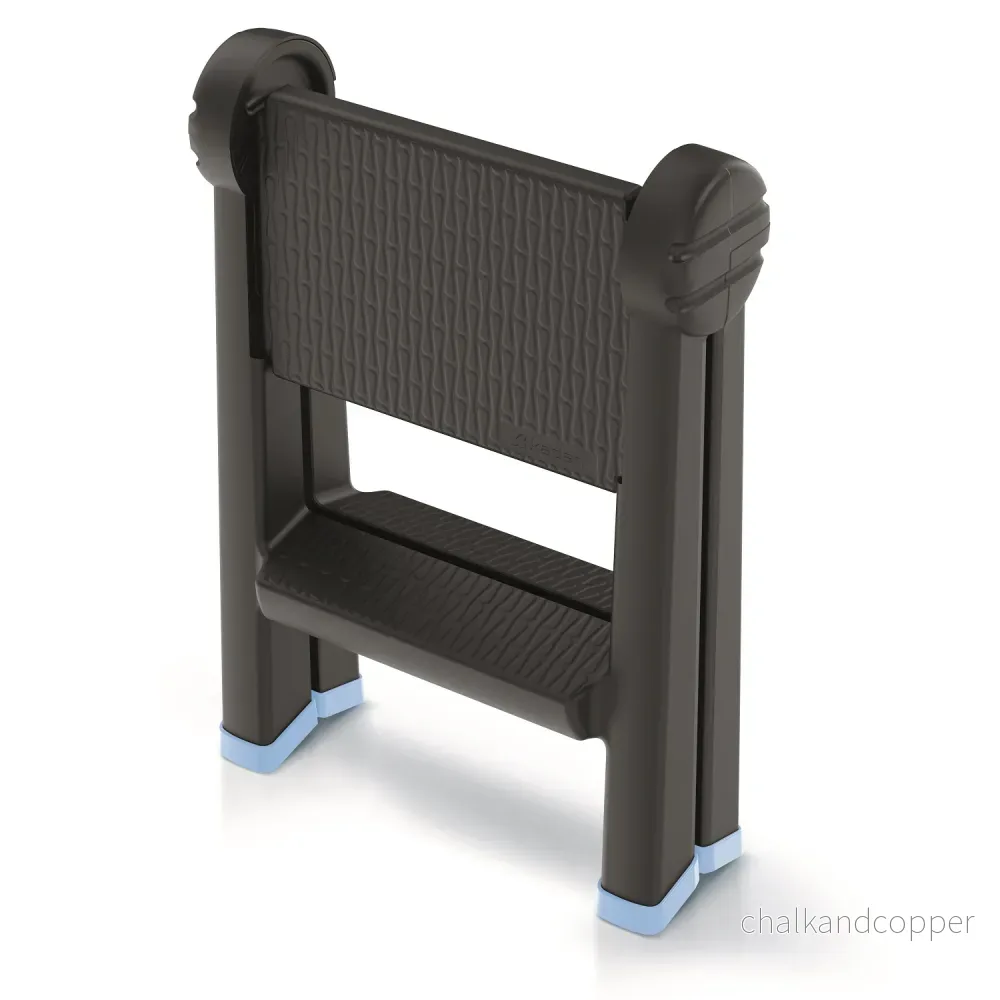 Keden Titan Ladder Stegpall Hopfällbart Steg Med 2 Steg Verkstadsstege Kan Belastas Upp Till 150 kg Halkfri Plast 47x43x63 cm - Bild 2
