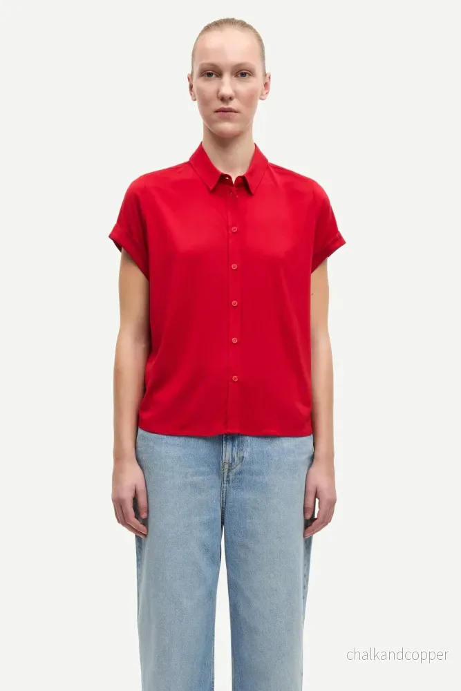 Majan SS Shirt Haute Red Samsoe