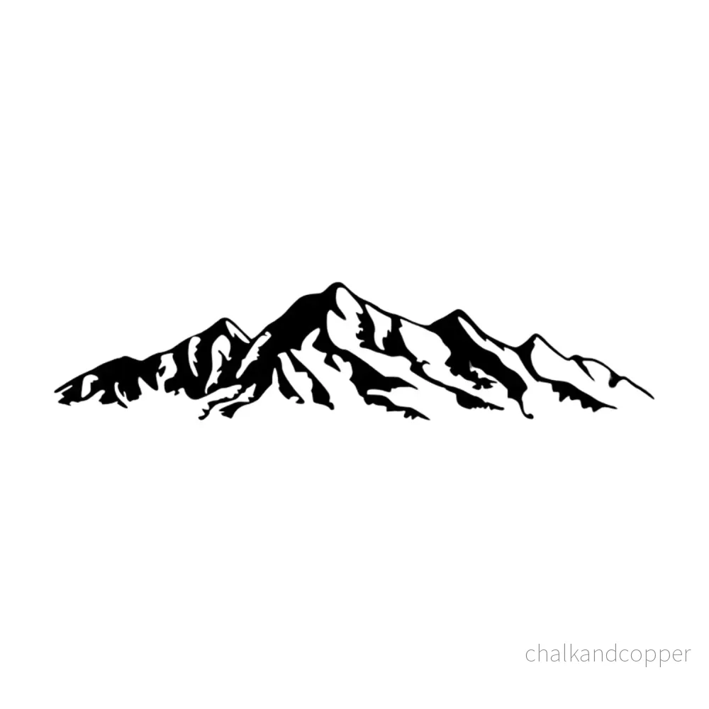 Genombruten bild, 3D-väggdekoration, 3D-bild "Alpernas berg" 80x18cm Svart