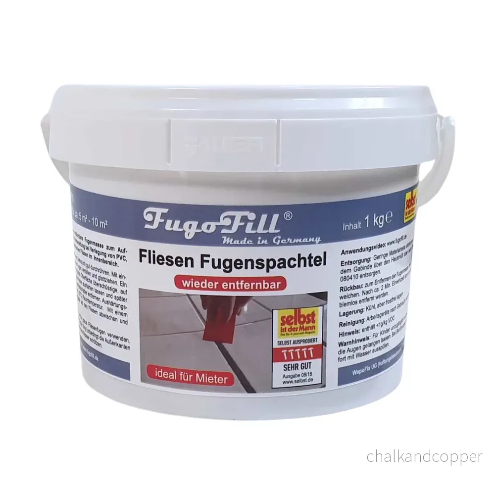 FugoFill avtagbar fogmassa för kakel, 1kg, grå