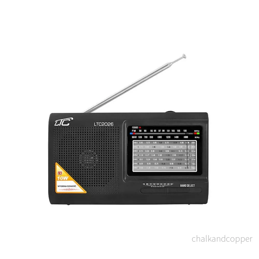Wilga bärbar FM -radio 10W 3.7V 1000mA batteri 64cm teleskopantenn