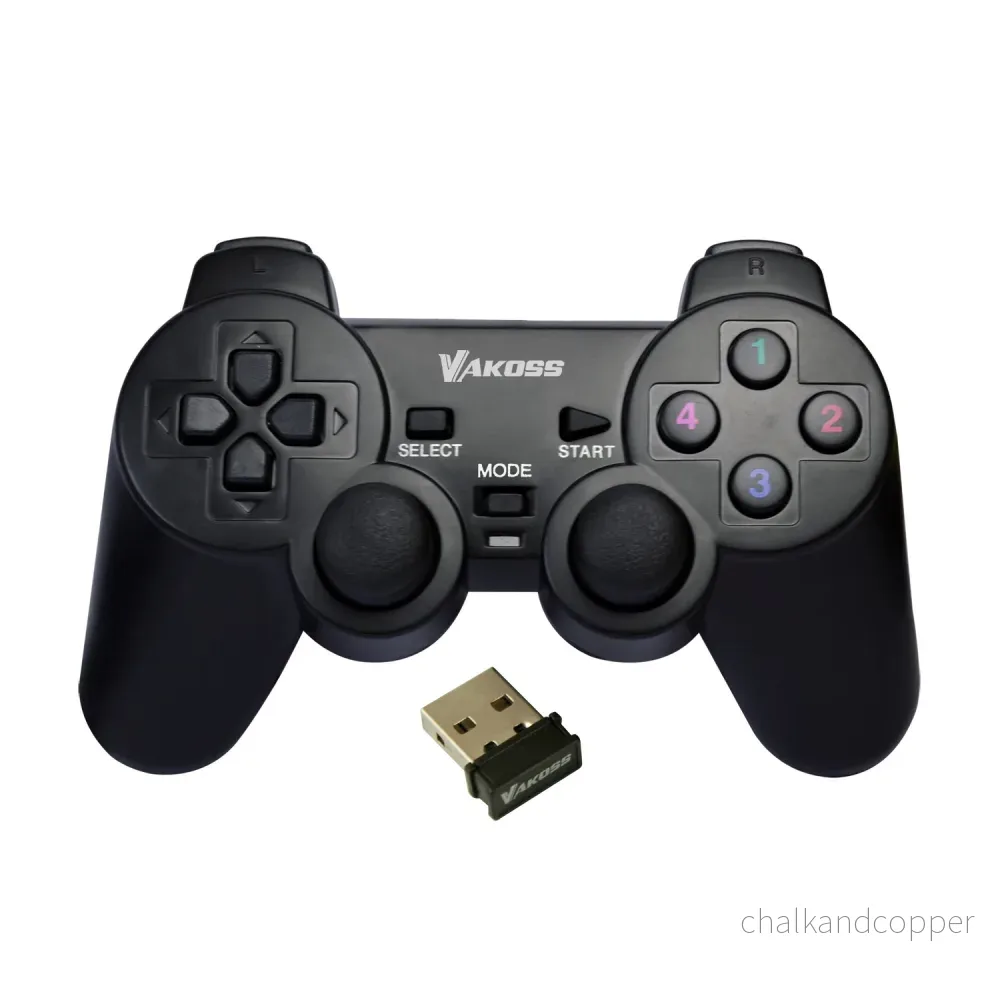 Vakoss spelkontroll, trådlös, för PC, PS3, svart, GP-4705BK
