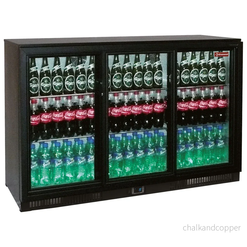 Ventilerad flaskkylare, "Back Bar", 3 skjutdörrar
