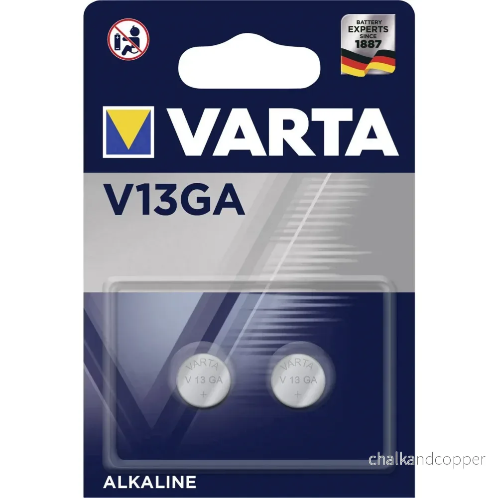 Alkaliska batterier 2x Varta V13GA LR44 AG13, hög kvalitet