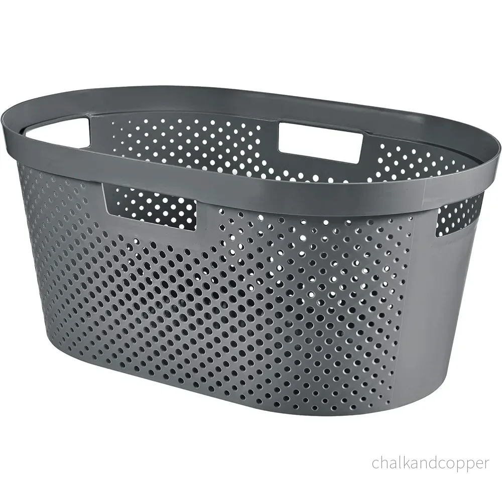 Curver Infinity Recycled mangle / tvättkorg, Kapacitet 40L, Mörkgrå, 100% återvunnen, 245675 + Curver Infinity Recycled 60L tvättkorg - Bild 3