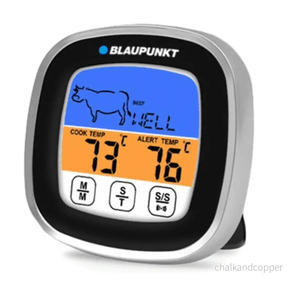 Blaupunkt FTM501 Digital Termometer Grilltermometer Med 5 Tillagningsnivåer Och 8 Typer Av Kött Kökstermometer Från -20 Till 300℃ Magnetisk Hållare - Bild 2