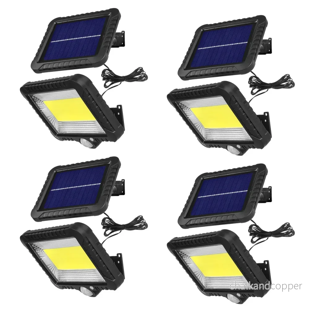 Solcellslampa med rörelsesensor Maclean, IP44, 5W, 400lm, 6000K, litiumbatteri 1300 mAh, 5,5V DC MCE438, 4 stycken