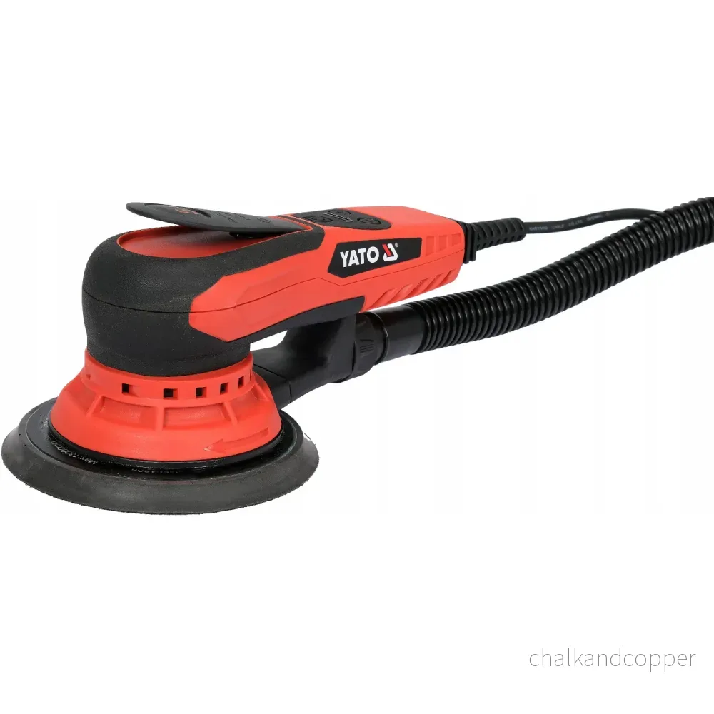 Yato excenterslipmaskin, 150 mm, effekt 350 W, varvtal 4 000–10 000 varv/min, sladdlängd 3 m, möjlighet att ansluta dammsugare, YT-82206 - Bild 3