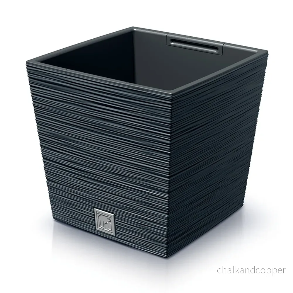 Prosperplast Furu Square Low blomkruka med insats DFS300-S433 - antracitfärgad