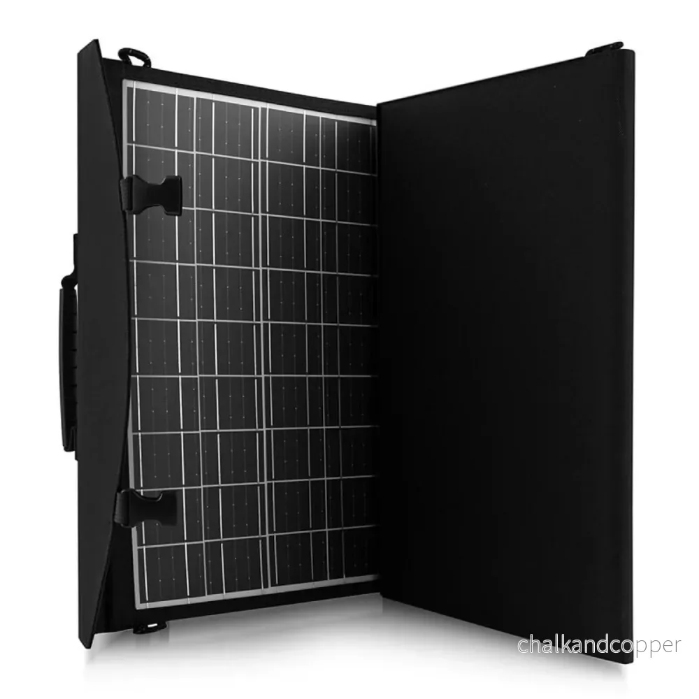 Solpanel, laddare, 60W, 2 USB-portar, svart och orange, A06 - Bild 3
