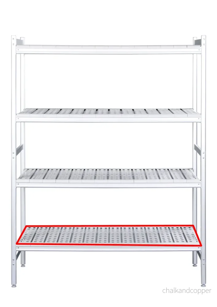 SARO Aluminiumhylla med plastgaller 373x620mm