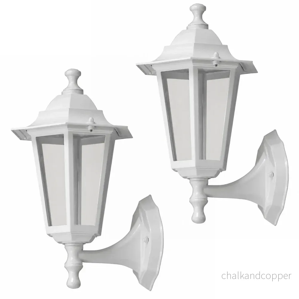 Rabalux vägglampa, utomhus, IP43, E27, max 60 W, vit, Velence, 2 st