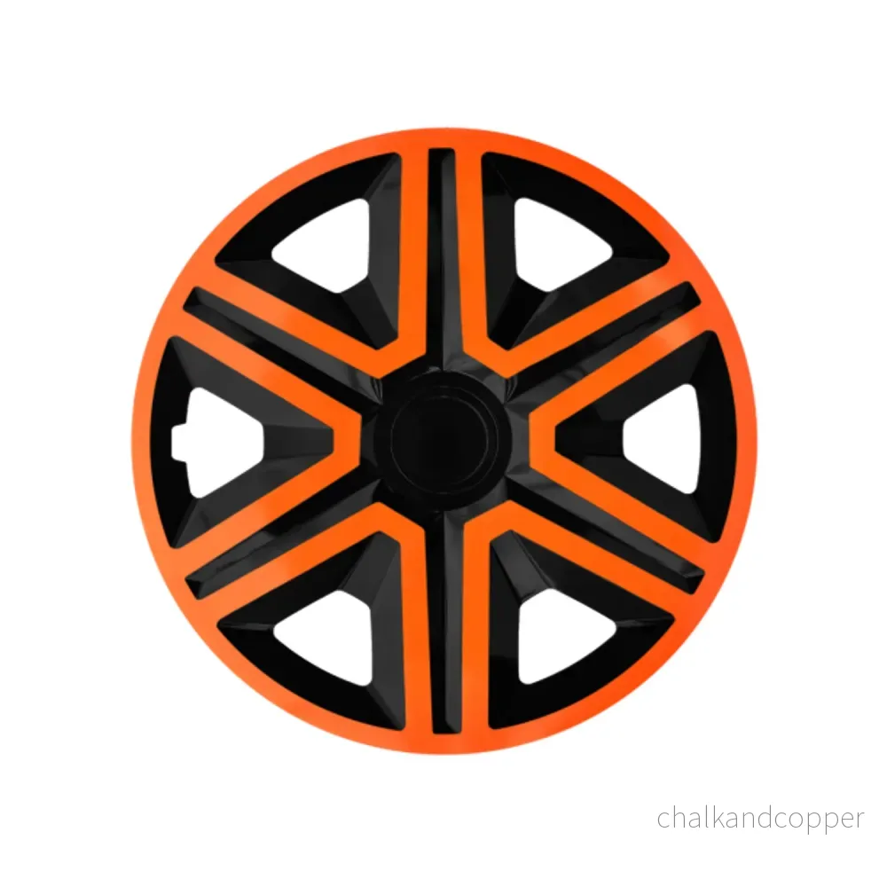 16″ NRM ACTION DOUBLECOLOR ORANGE BLACK orange/svarta navkapslar – 4 st