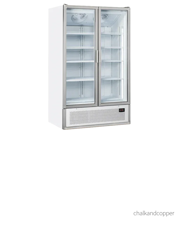 Displaykylskåp – 1200 liter – Vit/Silver