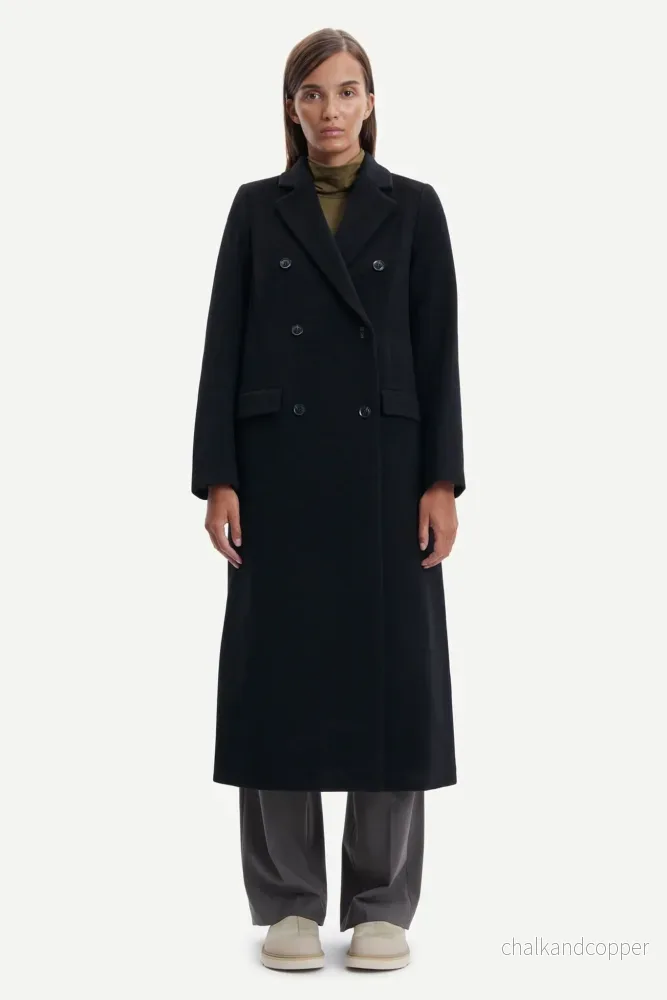 Falcon Coat 11104 Black Samsoe Samsoe Falcon Coat 11104 Black Samsoe Samsoe