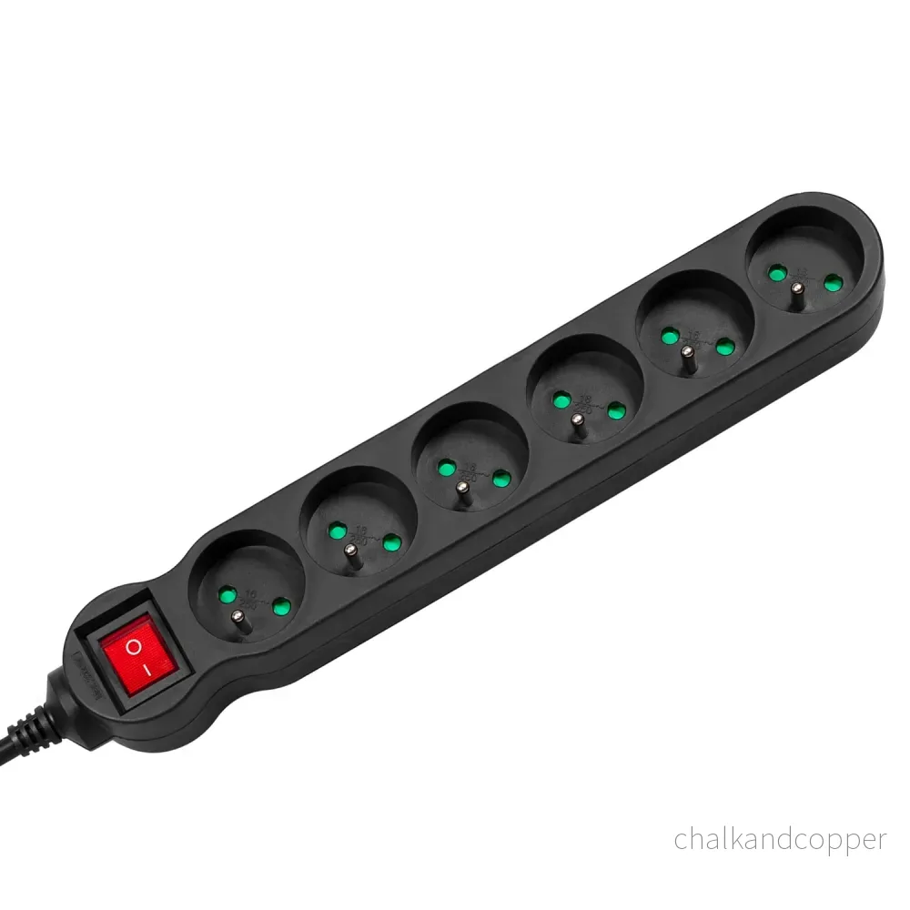 Maclean Energy power strip MCE188 Förlängningskabel med 6 uttag med strömbrytare - Bild 2