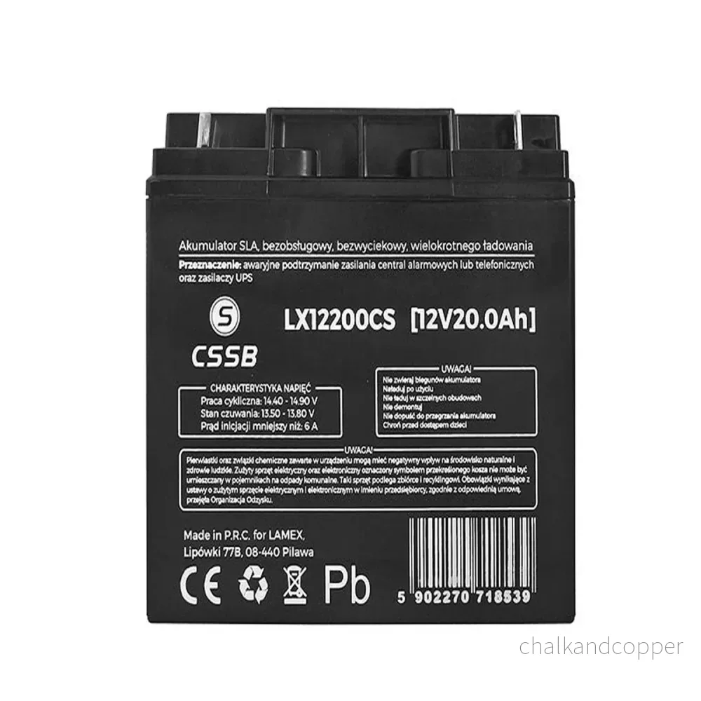 Gelbatteri LX12200 12V 20Ah Mått: 74 x 164 x 178 mm - Bild 2