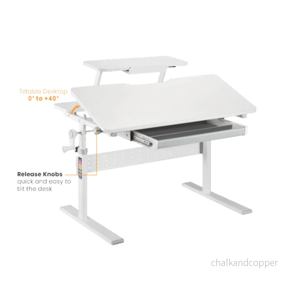 Ergo Office barnbord, höjdjusterbart, grått, max 40kg,900x600mm, ER-483 - Bild 3