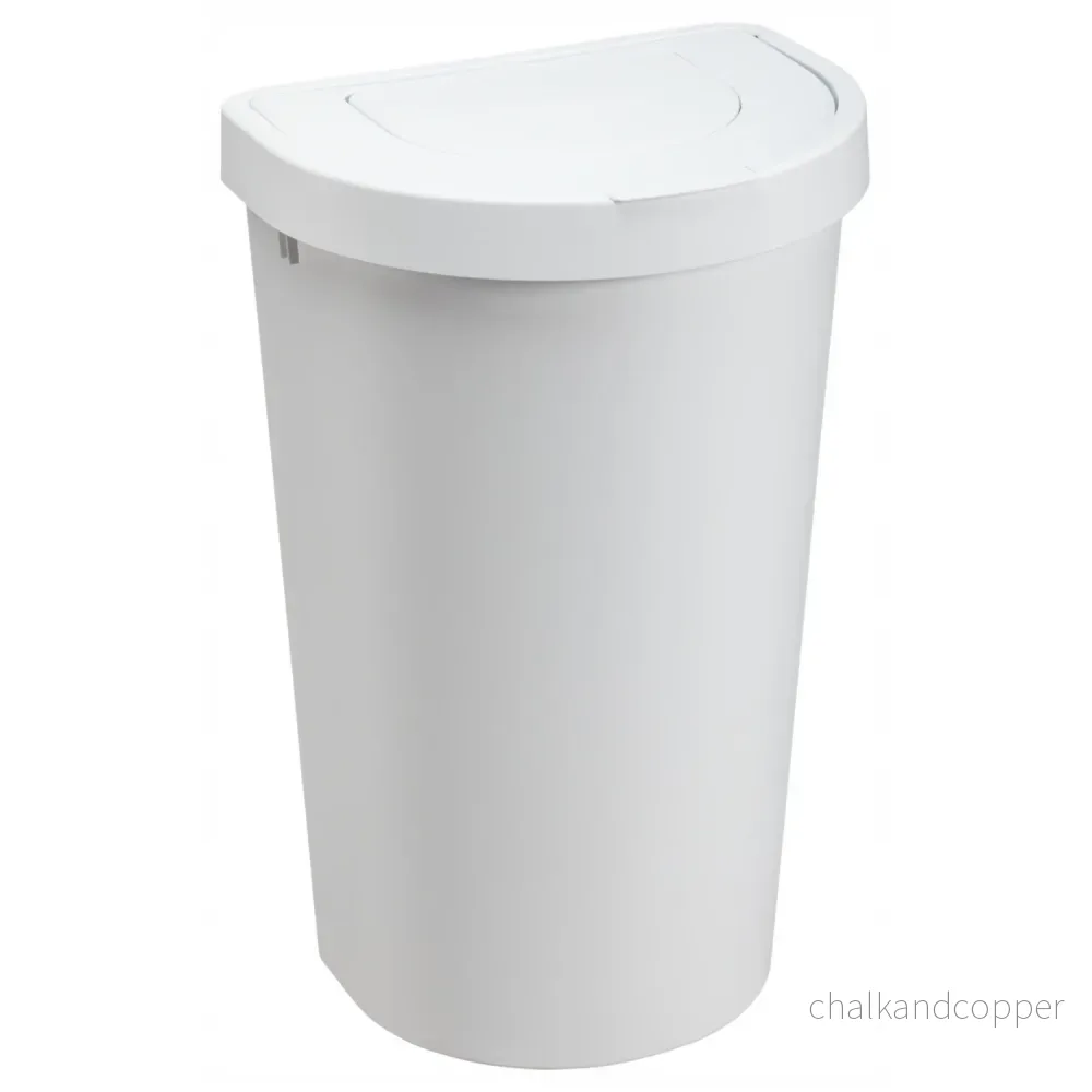 Plast Team papperskorg, gångjärnslock, vit, 45 l, Seattle Swing