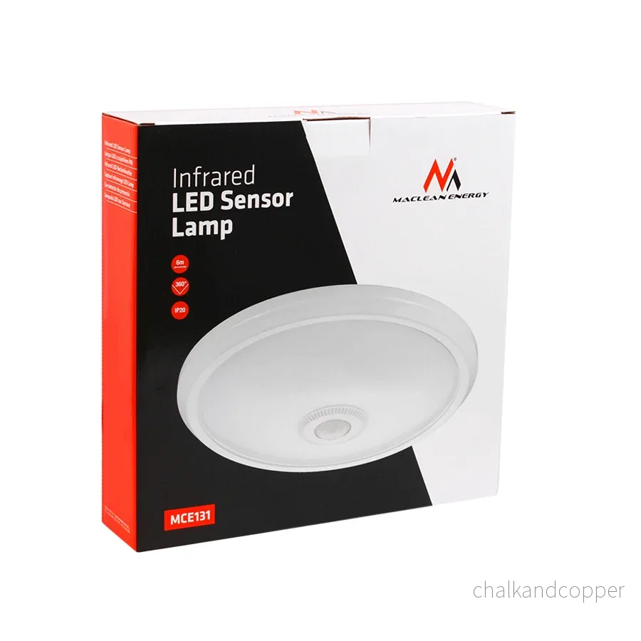 Maclean rörelsesensor LED plafond, PIR-sensor, räckvidd 6m, 12W, neutral vit (4000K), MCE131 - Bild 3