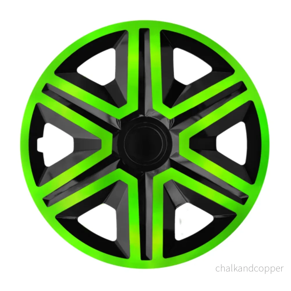 NRM ACTION DOUBLECOLOR GRÖN SVART 14" navkapslar - 4 st