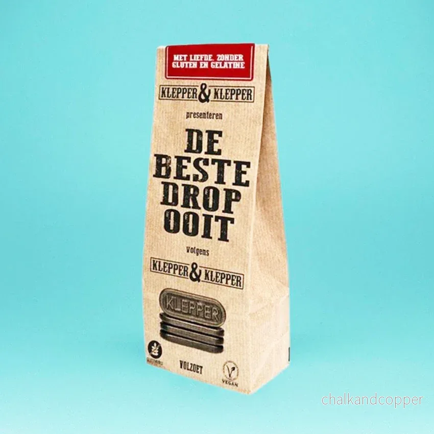 Klepper & Klepper Volzoet Lakrits 200 g – Holländsk premiumlakrits (vegansk & glutenfri)