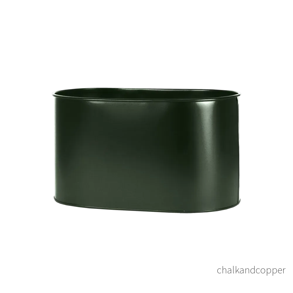 Ovalina planteringslåda till galler – 30 x 17 cm, grön