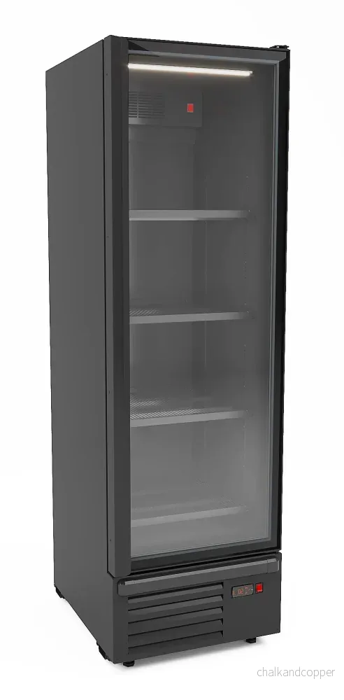 KYLSKÅP 1 GLASDÖRR SVART 550L