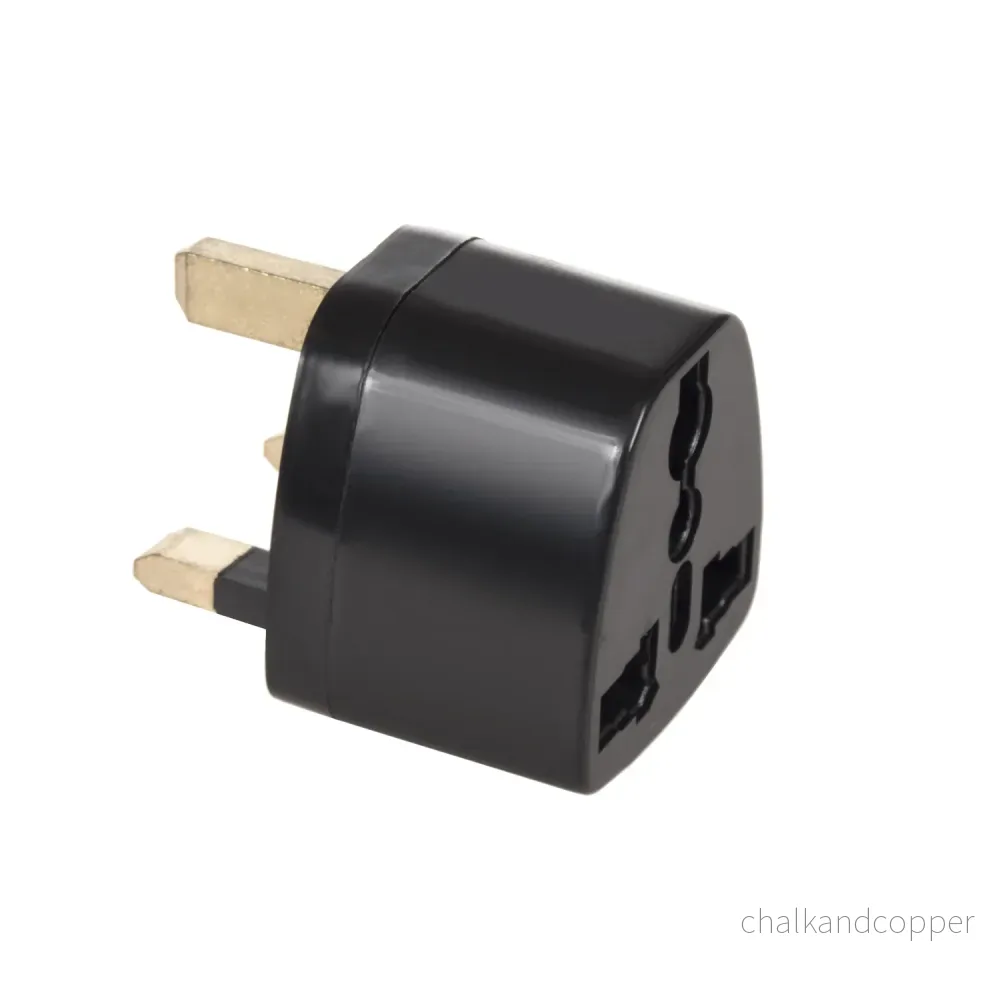 Maclean MCE154 Universell Reseadapter Kontakt GB/UK (EU till UK) Svart