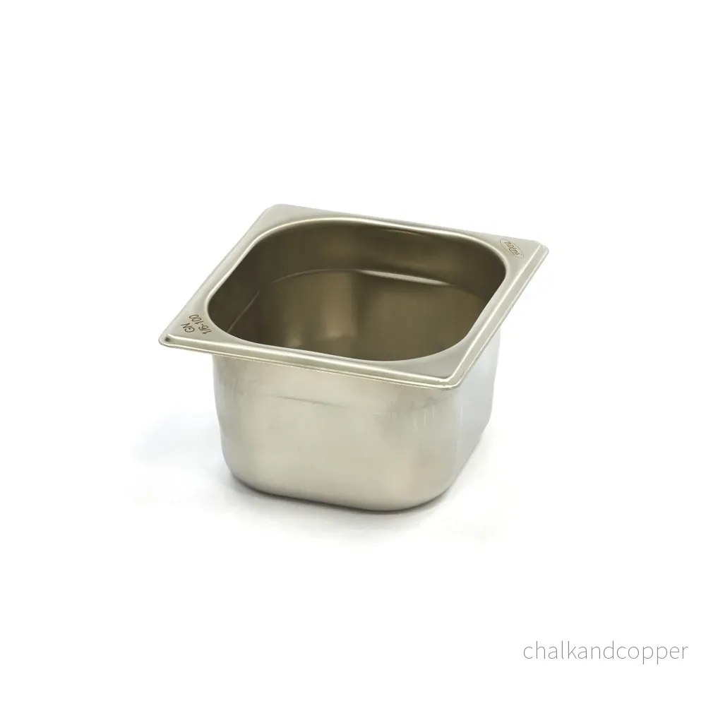 Gastronormbehållare - 3 st - 1/6 GN - 10 cm djup - Rostfritt stål