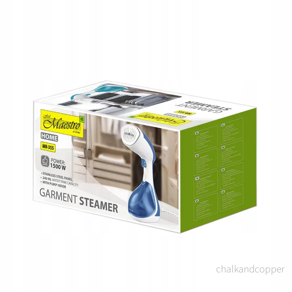 Klädångare Maestro, 1500W, vattentank 240 ml, blå, MR-355-BLUE - Bild 3