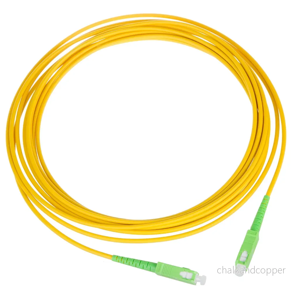 Maclean MCTV-431 Fiberoptisk Kabel SC/APC Till SC/APC Patchkabel Enkel Enkelläge Fiberoptisk Kabel Fiberoptisk Patchkabel Gul/Grön (1m) - Bild 2