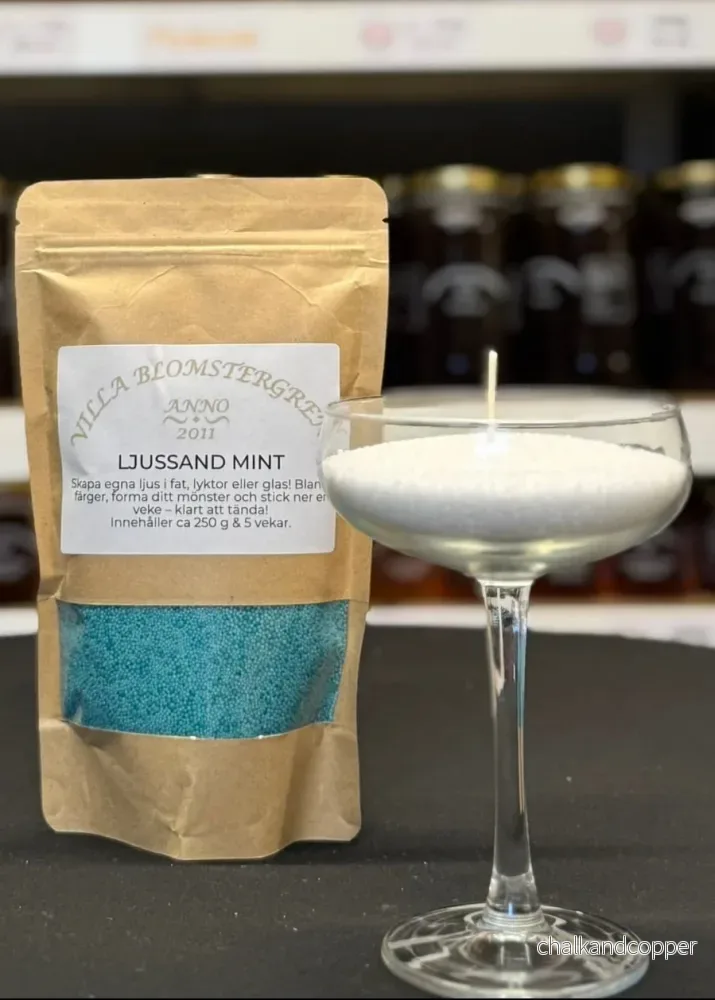 Ljussand – Mintgrön – 250 g | Villa Blomstergren - Bild 2