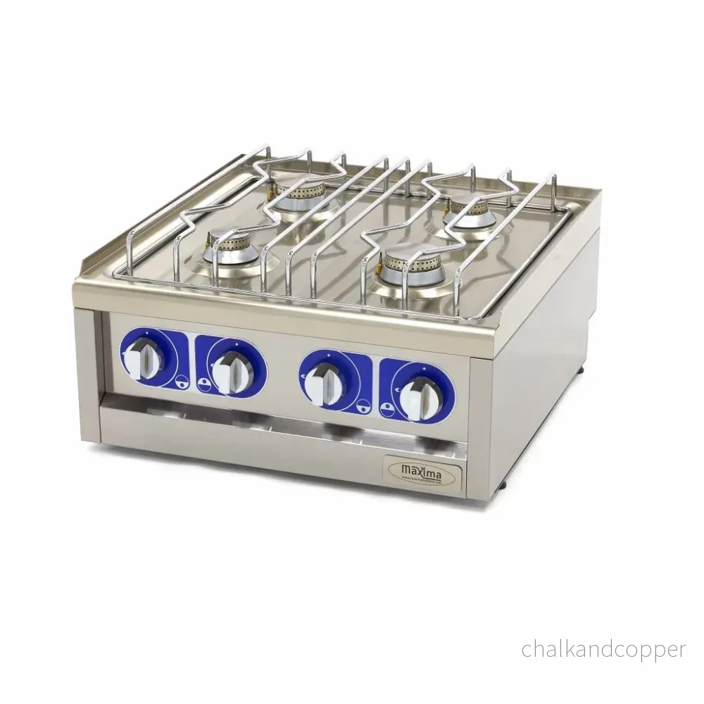 Spis - 4 brännare - Dubbel enhet - 60 cm djup - Gas