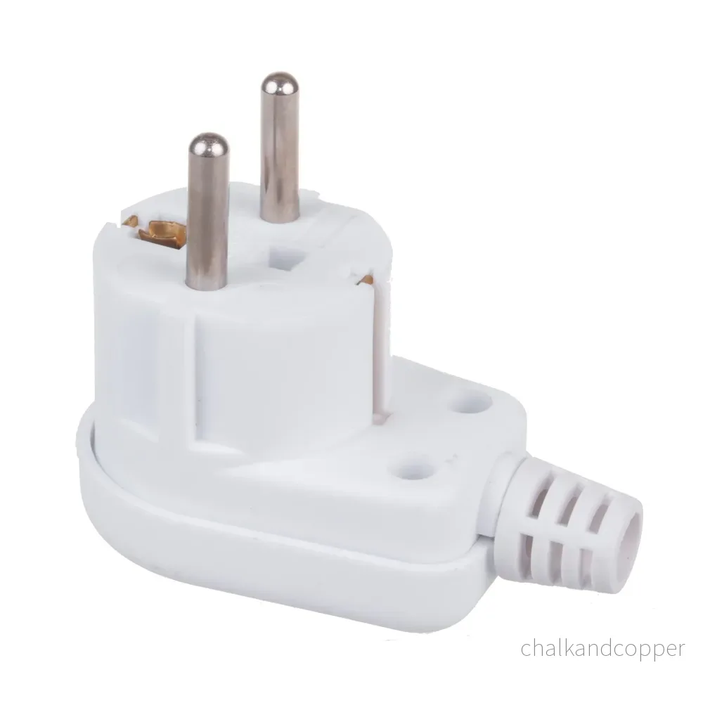 Maclean MCE330 Plugg Med Skyddskontakt Uni-Schuko Vinklad Plugg Med Jord Unischuko Universal Schuko Plug 16A 250V Vit Plast - Bild 2